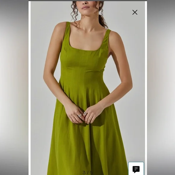 ASTR Square Neck Midi Dress - L - Picture 2 of 4